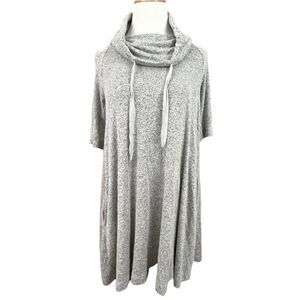 Lou & Grey Signature Soft Oversized Marled Knit Cowl Neck Dress XS